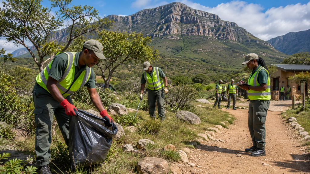 Environmental Monitors participating in conservation activities at a South African National Park through the EPWP programme.