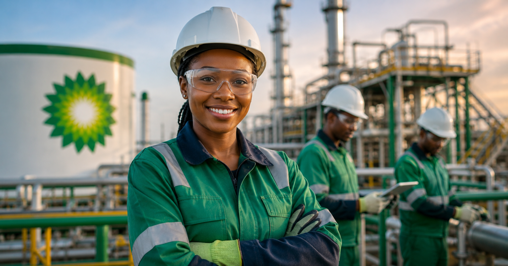 Young South African learner gaining practical workplace experience in the energy industry.