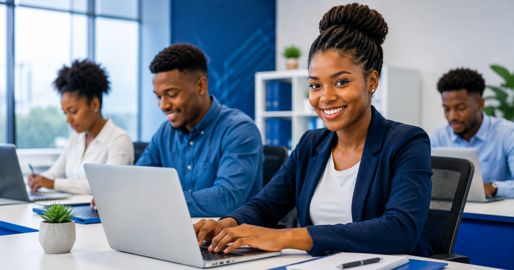 Young South African learners participating in accredited workplace skills training during the Kukhula Learnership Programme 2026