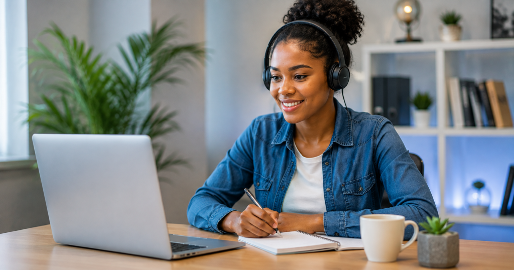 Young South African learners attending an online digital skills training session during the Siyavula Learning Skills Remote MICT SETA Learnership Programme 2026
