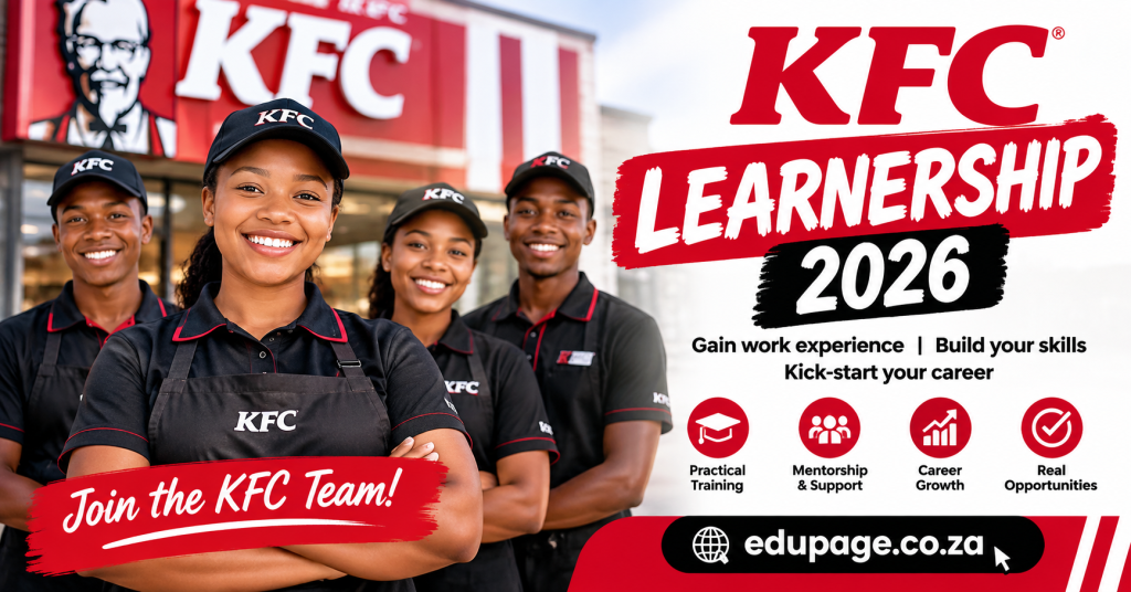 KFC Learnership 2026 offers young South Africans an opportunity to gain workplace experience, develop valuable skills and build a career.