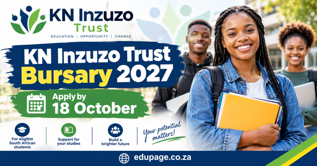 KN Inzuzo Trust Bursary 2027: Apply by 18 October