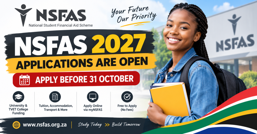 NSFAS 2027 Applications Are Open — Apply Before 31 October