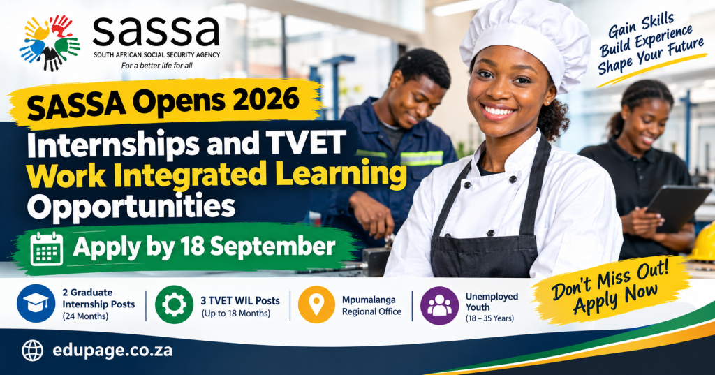 SASSA Opens 2026 Internships